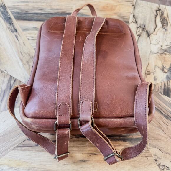 Able Local + Global Liliana Everyday Backpack Genuine Cognac Leather, Brazil - Picture 10 of 15